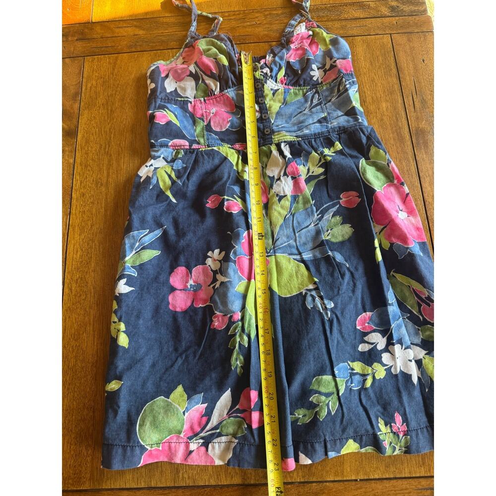 100% Cotton Hollister Floral Mini Dress S Smocked Y2K 2000s Sundress Cottagecore - Picture 8 of 11